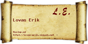 Lovas Erik névjegykártya